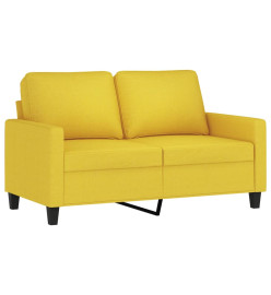 Ensemble de canapés 2 pcs avec coussins Jaune clair Tissu