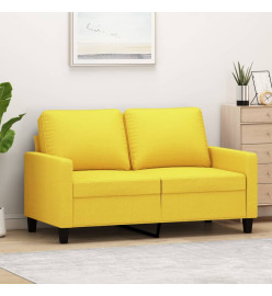 Canapé à 2 places Jaune clair 120 cm Tissu