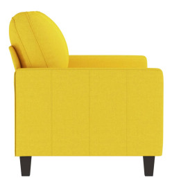 Canapé à 2 places Jaune clair 120 cm Tissu