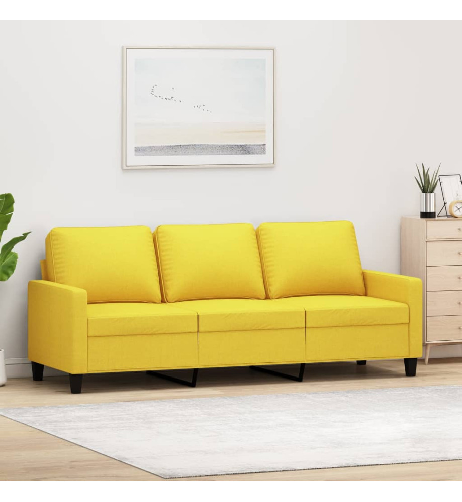 Canapé à 3 places Jaune clair 180 cm Tissu