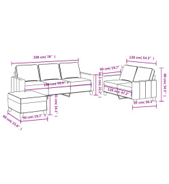 Ensemble de canapés 3 pcs avec coussins Jaune clair Tissu