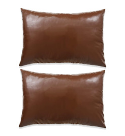 Jeu de coussin 2 pcs PU 40 x 60 cm Marron