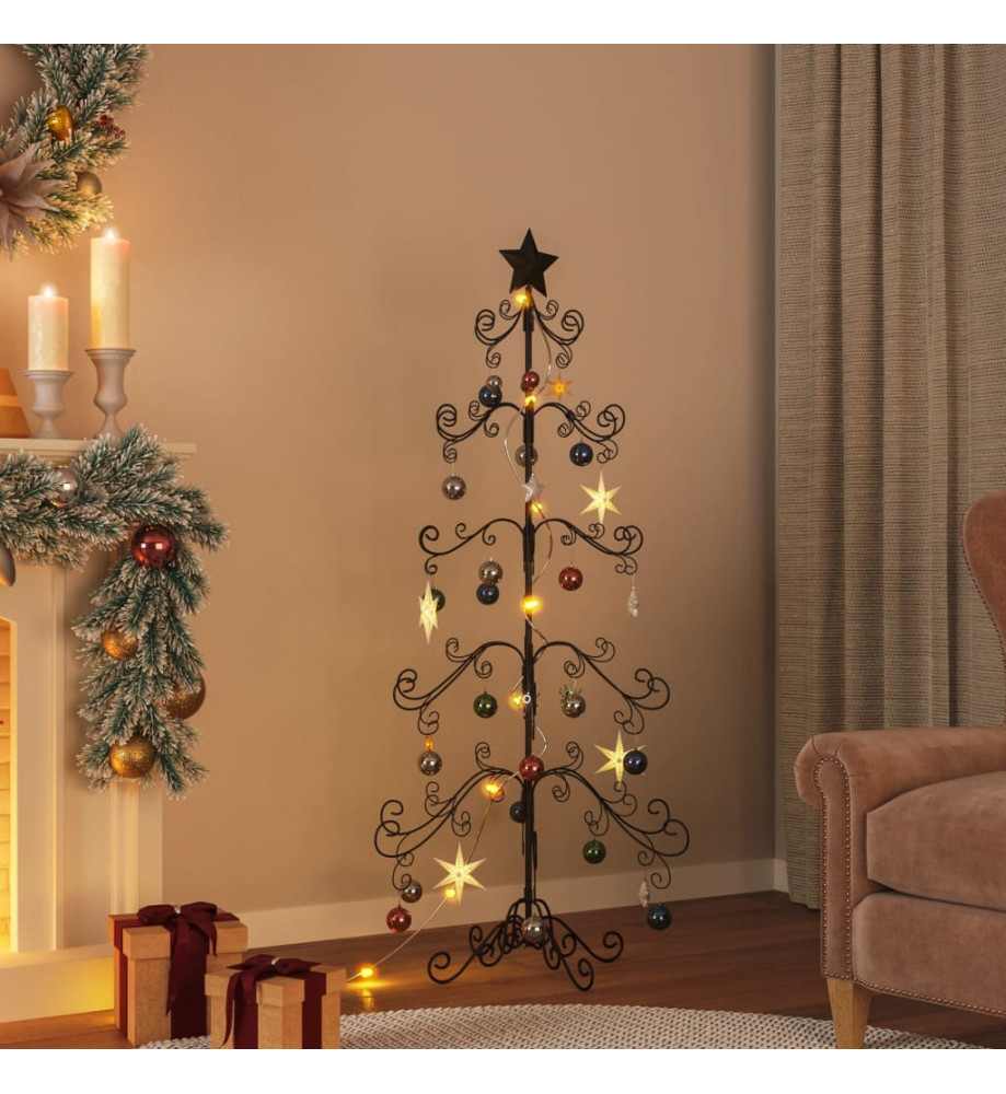 Arbre de Noël en métal pour décoration noir 150 cm