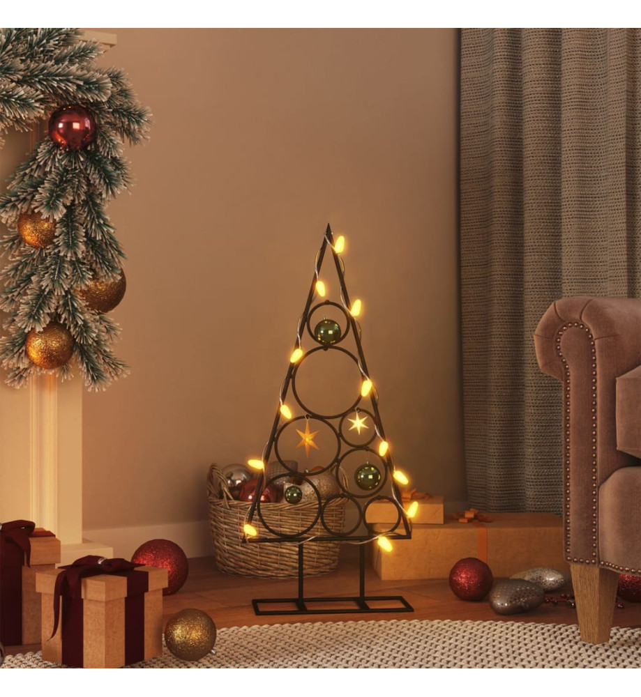 Arbre de Noël en métal pour décoration noir 60 cm