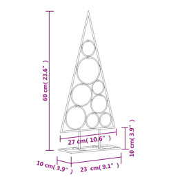 Arbre de Noël en métal pour décoration noir 60 cm