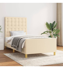 Cadre de lit avec tête de lit Crème 80x200 cm Tissu