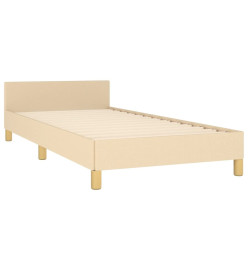 Cadre de lit avec tête de lit Crème 80x200 cm Tissu