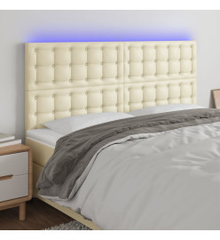 Tête de lit à LED Crème 160x5x118/128 cm Similicuir