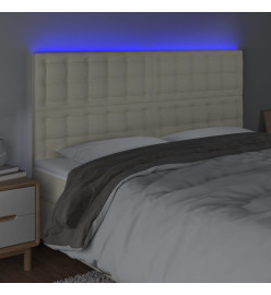 Tête de lit à LED Crème 160x5x118/128 cm Similicuir