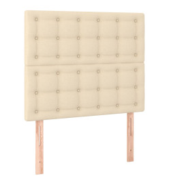 Têtes de lit 2 pcs Crème 80x5x78/88 cm Tissu