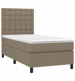 Sommier tapissier avec matelas et LED Taupe 80x200cm Tissu