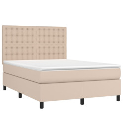 Lit à sommier tapissier avec matelas Cappuccino 140x200 cm