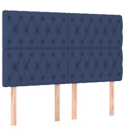Lit à sommier tapissier avec matelas Bleu 140x190 cm Tissu