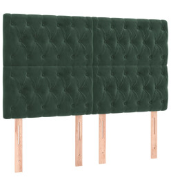 Lit à sommier tapissier et matelas Vert foncé 140x190cm Velours