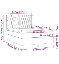 Lit à sommier tapissier et matelas Vert foncé 140x190cm Velours