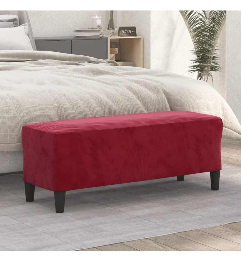 Banc Rouge bordeaux 100x35x41 cm Velours