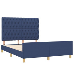 Cadre de lit avec tête de lit Bleu 140 x 200 cm Tissu
