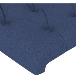 Cadre de lit avec tête de lit Bleu 140 x 200 cm Tissu