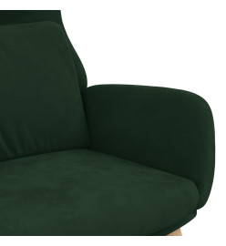 Chaise de relaxation Vert foncé Velours