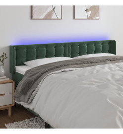 Tête de lit à LED Vert foncé 183x16x78/88 cm Velours