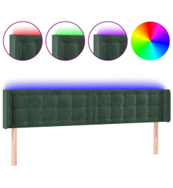 Tête de lit à LED Vert foncé 183x16x78/88 cm Velours