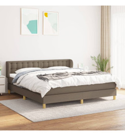 Lit à sommier tapissier avec matelas Taupe 160x200 cm Tissu
