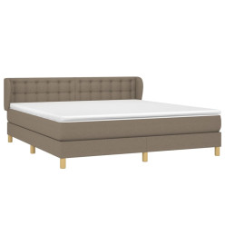 Lit à sommier tapissier avec matelas Taupe 160x200 cm Tissu