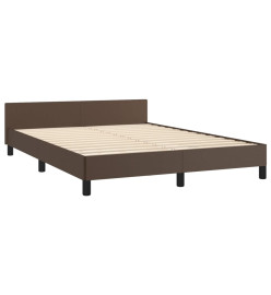 Cadre de lit avec tête de lit Marron 140x190 cm Similicuir