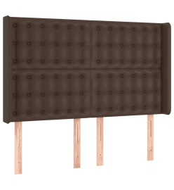 Tête de lit à LED Marron 147x16x118/128 cm Similicuir