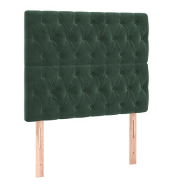 Cadre de lit avec tête de lit Vert foncé 90x190 cm Velours
