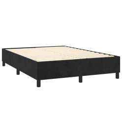Lit à sommier tapissier avec matelas Noir 140x200 cm Velours