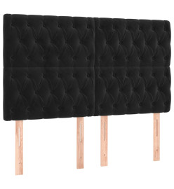 Lit à sommier tapissier avec matelas Noir 140x200 cm Velours