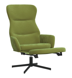 Chaise de relaxation avec repose-pied Vert clair Velours