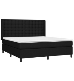 Sommier tapissier avec matelas et LED Noir 160x200 cm Tissu