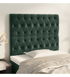 Têtes de lit 2 pcs Vert foncé 90x7x78/88 cm Velours