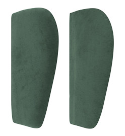 Tête de lit avec oreilles Vert foncé 163x23x78/88 cm Velours