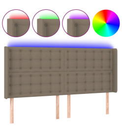 Tête de lit à LED Taupe 163x16x118/128 cm Tissu
