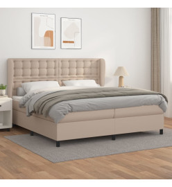 Lit à sommier tapissier avec matelas Cappuccino 200x200 cm
