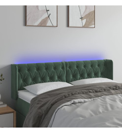 Tête de lit à LED Vert foncé 163x16x78/88 cm Velours