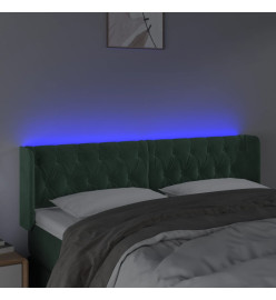 Tête de lit à LED Vert foncé 163x16x78/88 cm Velours