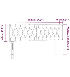 Tête de lit à LED Vert foncé 163x16x78/88 cm Velours