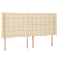 Tête de lit avec oreilles Crème 203x16x118/128 cm Tissu
