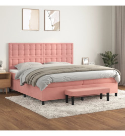 Lit à sommier tapissier avec matelas Rose 200x200 cm Velours