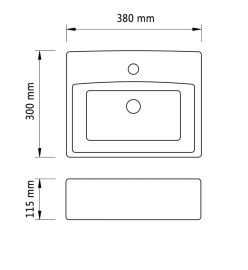 Lavabo avec trou pour robinet 38 x 30 x 11,5 cm Céramique Doré