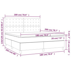Lit à sommier tapissier avec matelas Crème 180x200cm Similicuir