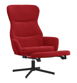 Chaise de relaxation avec repose-pied Rouge bordeaux Velours