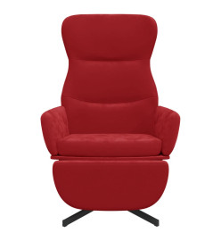 Chaise de relaxation avec repose-pied Rouge bordeaux Velours