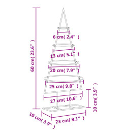 Arbre de Noël en métal pour décoration noir 60 cm