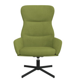 Chaise de relaxation avec tabouret Vert clair Velours