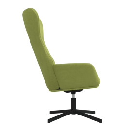 Chaise de relaxation avec tabouret Vert clair Velours